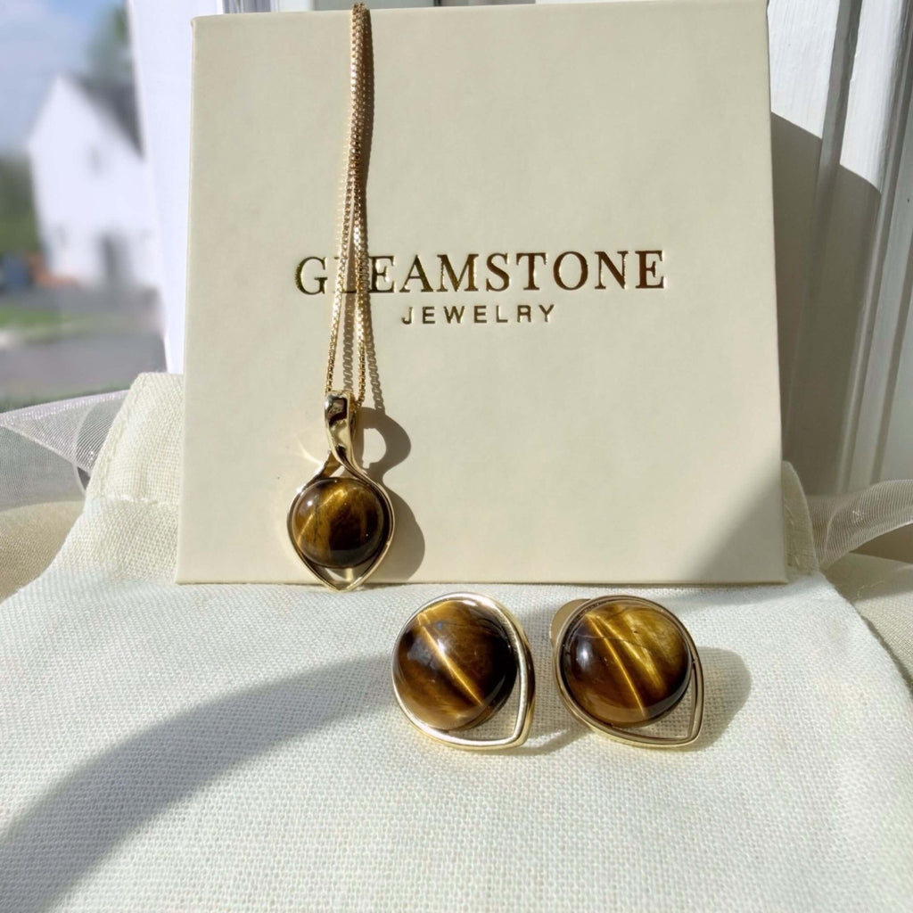 Offset Round Set – Tiger’s Eye