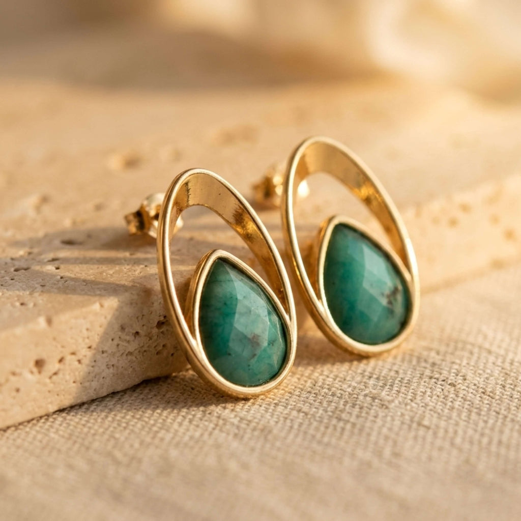 Open Oval Drop Earrings – Brazilian Emerald