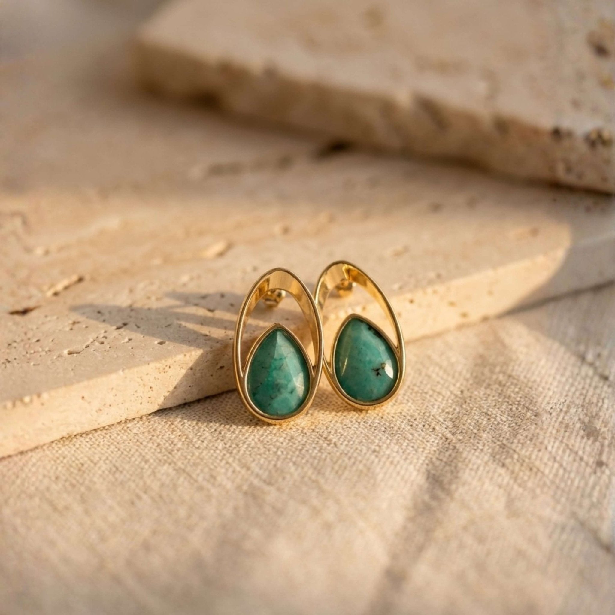 Open Oval Drop Earrings – Brazilian Emerald
