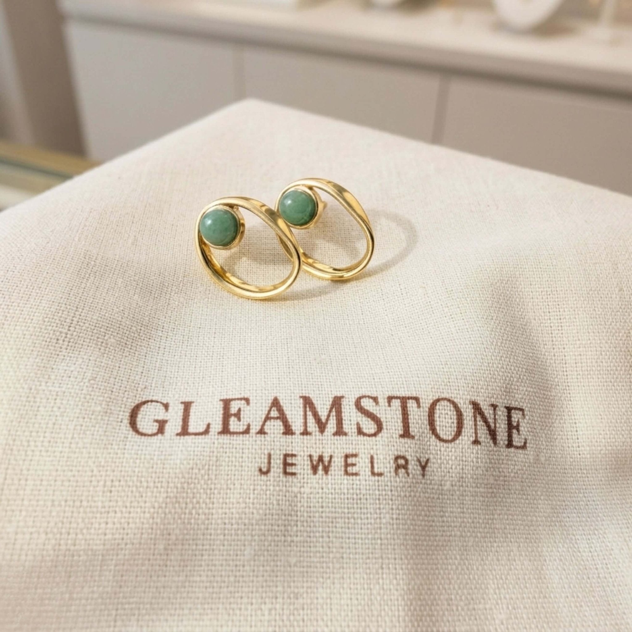 Open Oval Earrings – Green Quartz