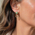 Open Oval Earrings – Green Quartz