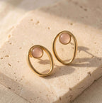 Open Oval Gold Earrings