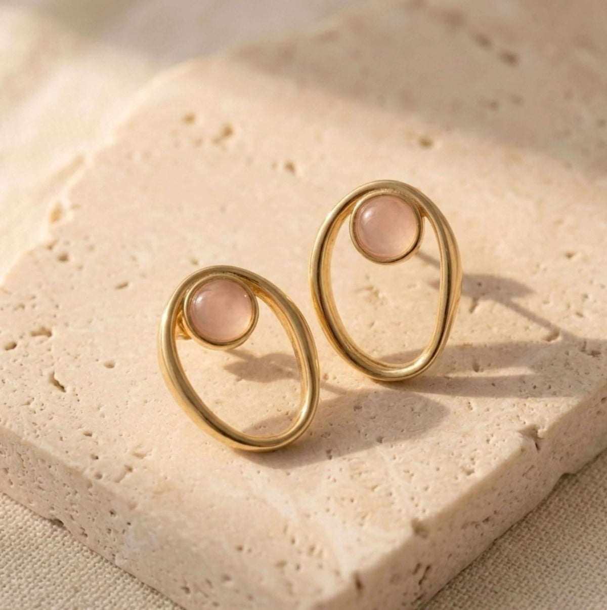 Open Oval Gold Earrings