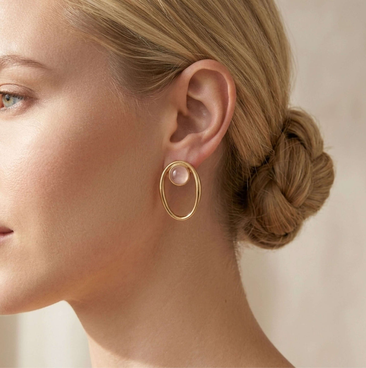 Open Oval Gold Earrings