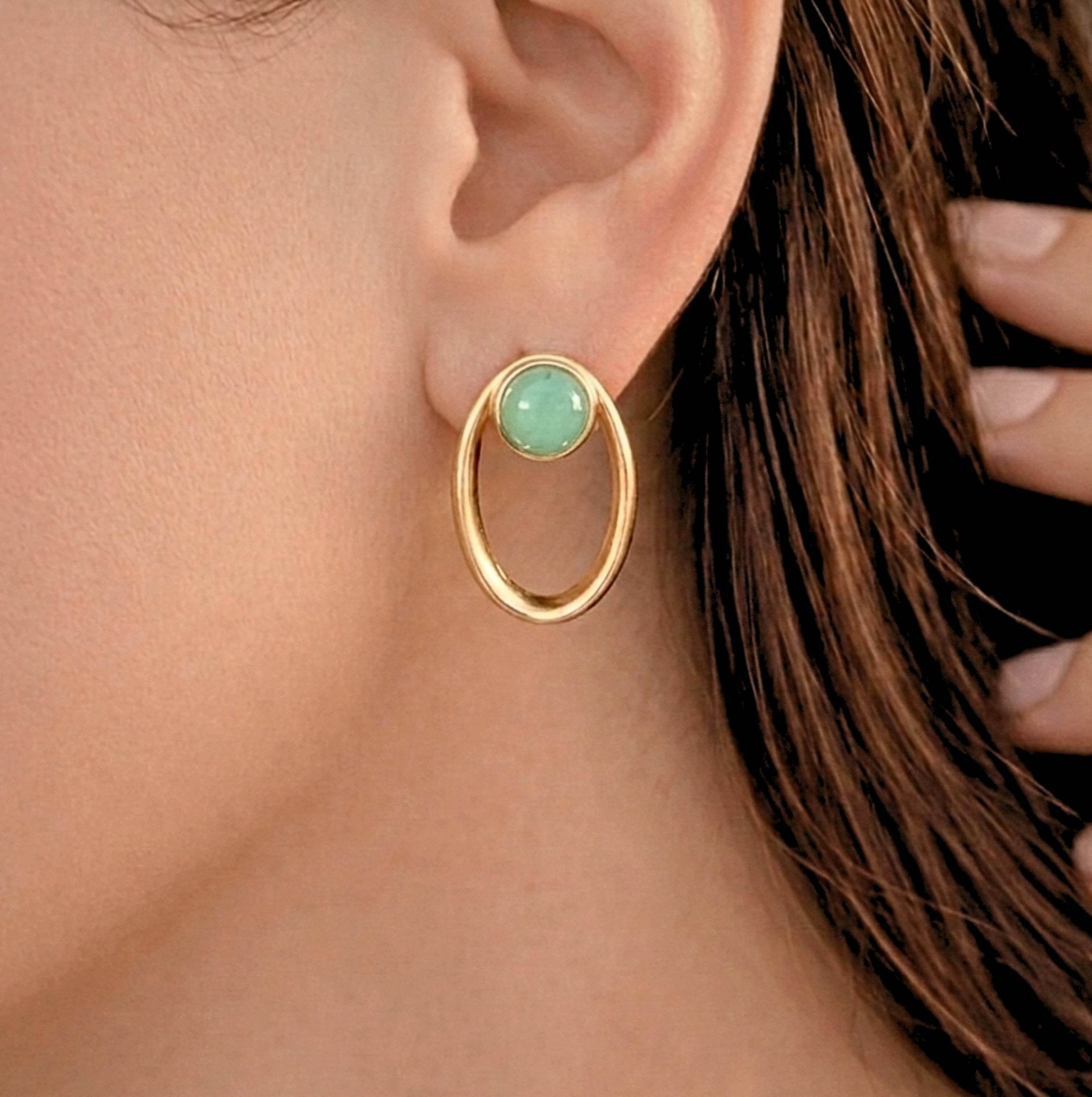 Open Oval Gold Earrings