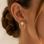 Open Oval Gold Earrings