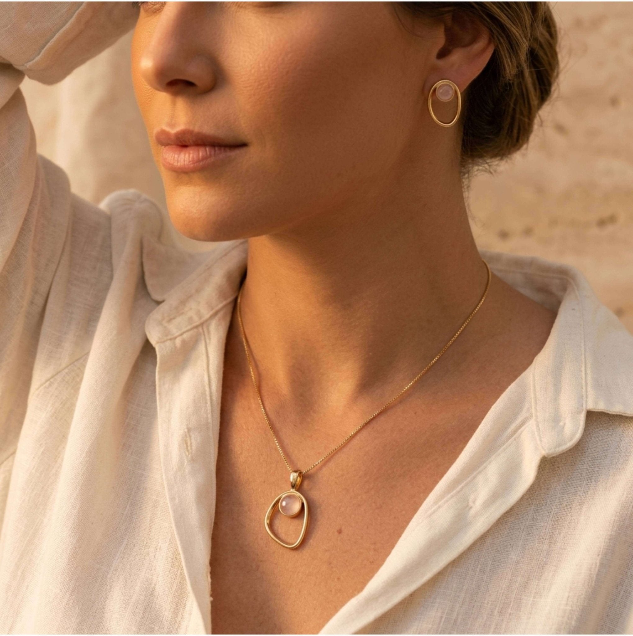 Open Oval Gold Set