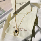 Open Oval Necklace – Black Agate