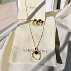Open Oval Necklace – Black Agate