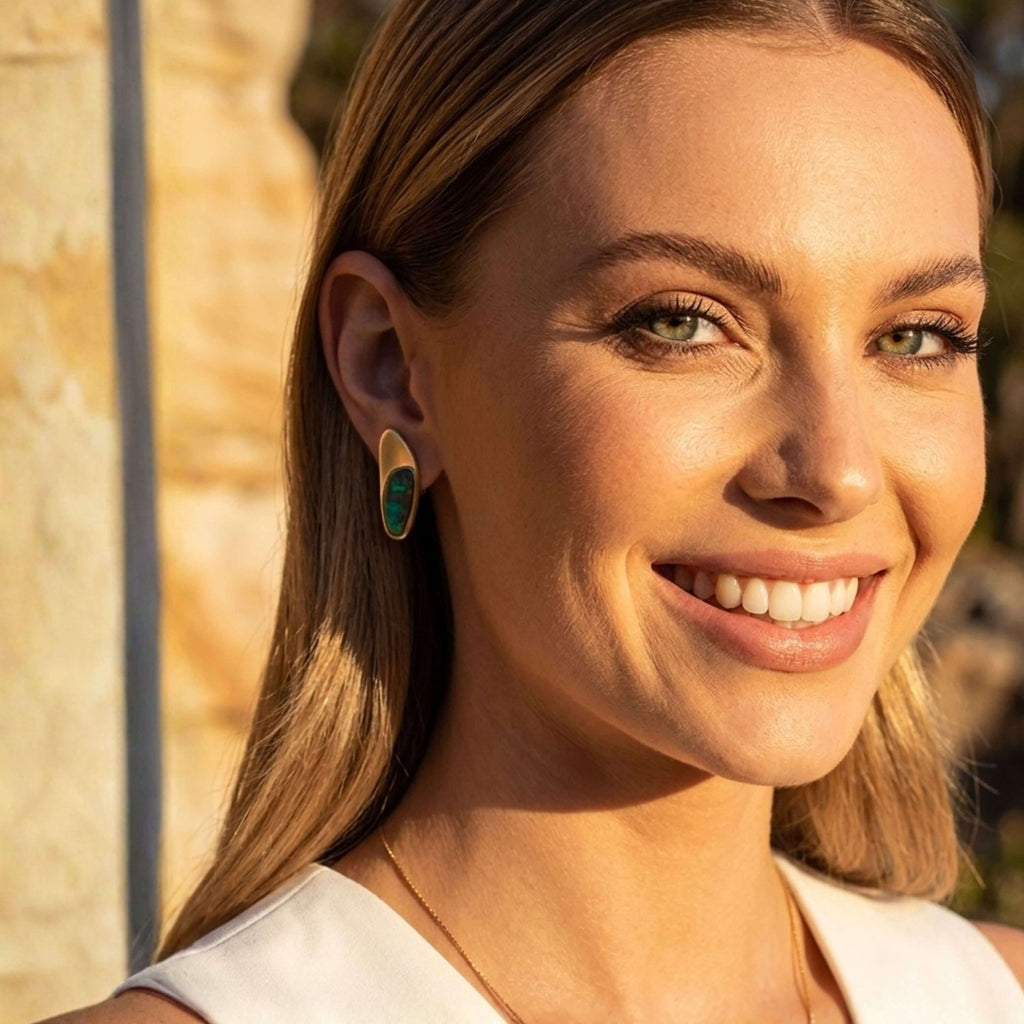 Organic Marquise Earrings – Brazilian Emerald