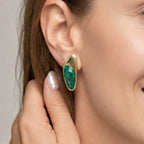 Organic Marquise Earrings – Brazilian Emerald