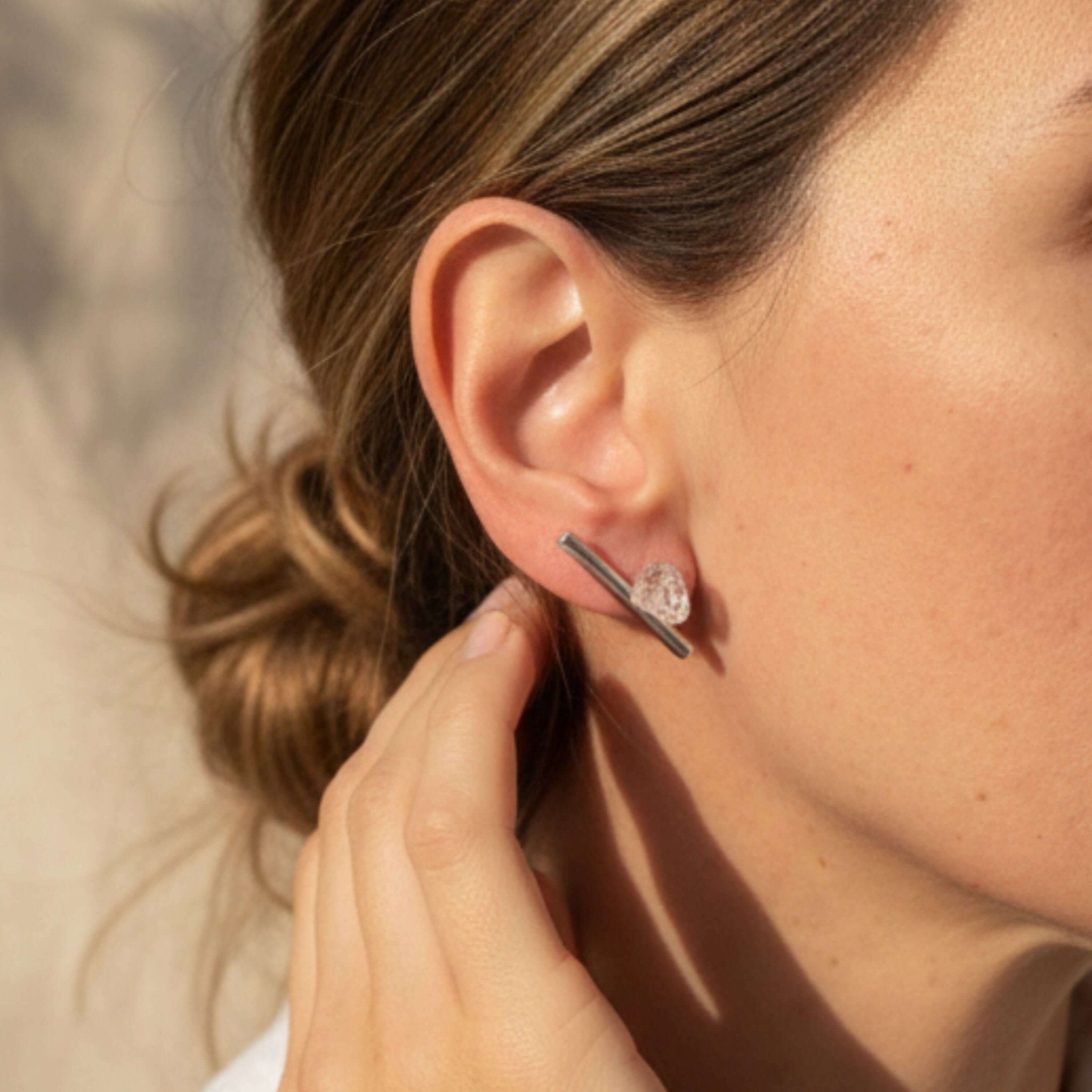 Organic Stone Stick Earrings