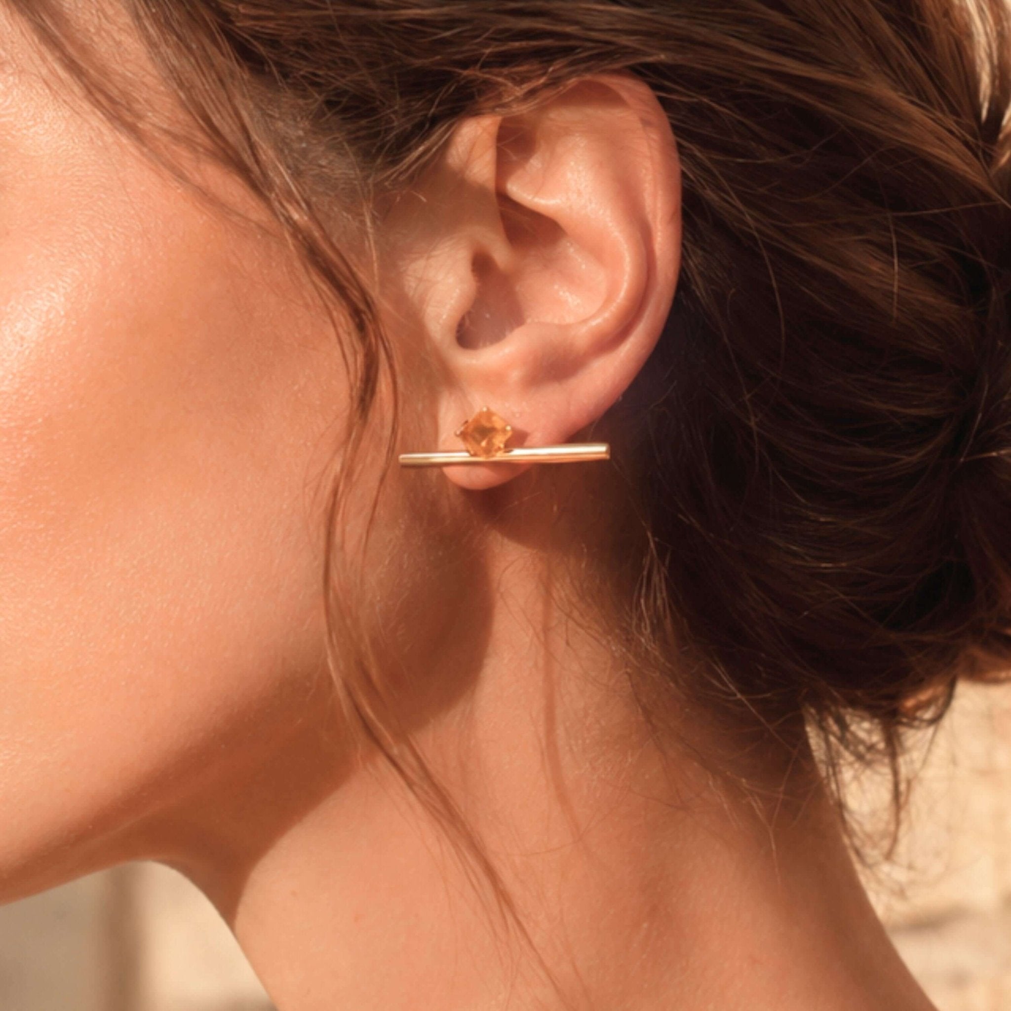 Organic Stone Stick Earrings
