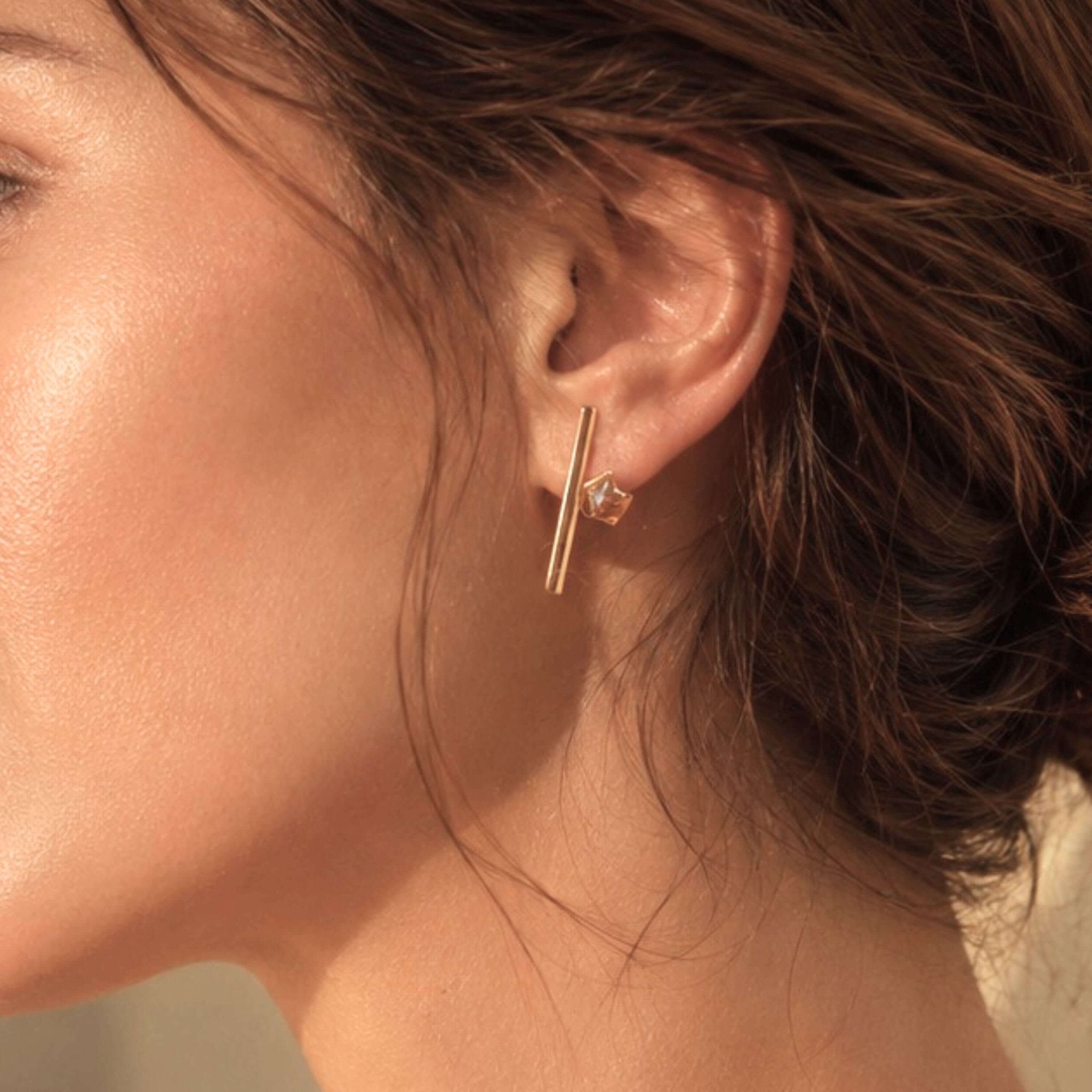 Organic Stone Stick Earrings