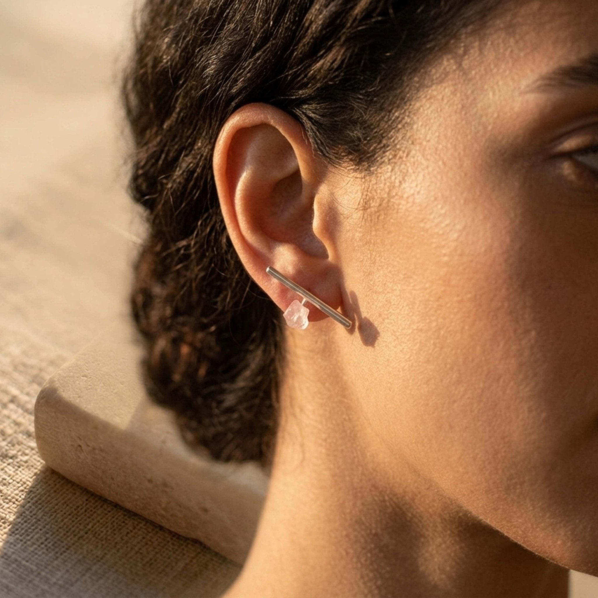 Organic Stone Stick Earrings