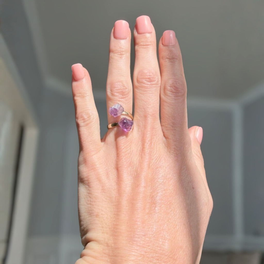 Raw Pyrite Open Ring