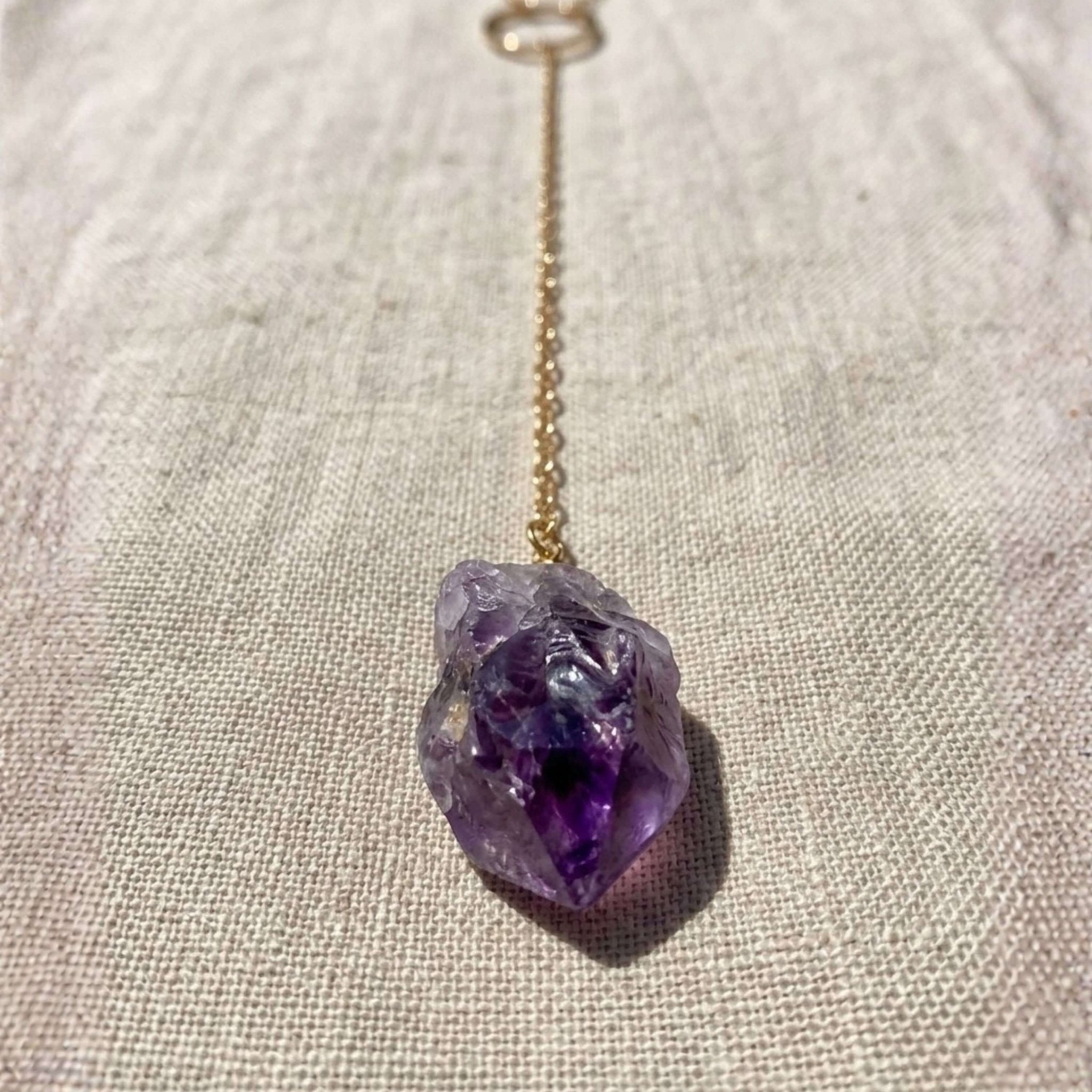 Raw Stone Lariat Necklace