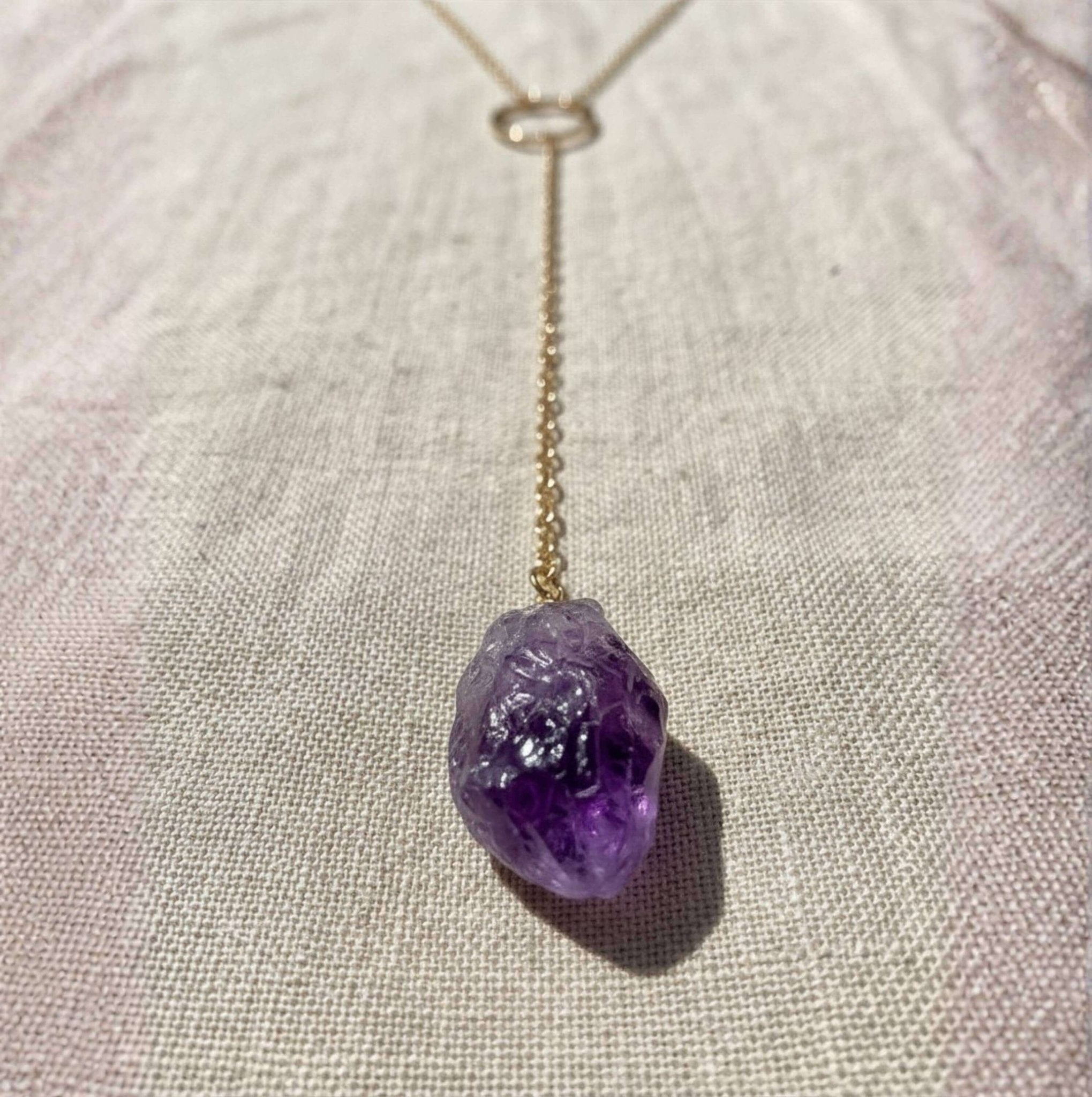 Raw Stone Lariat Necklace