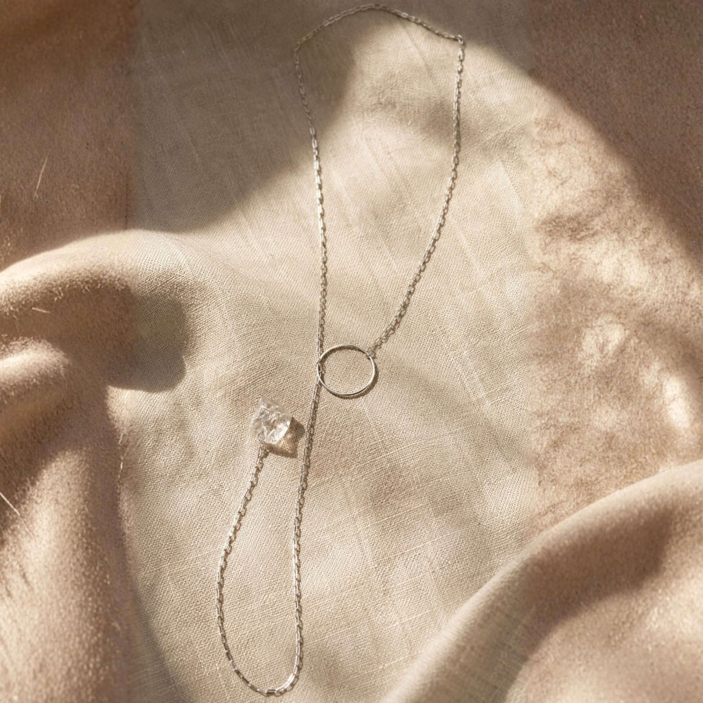 Raw Stone Lariat Necklace
