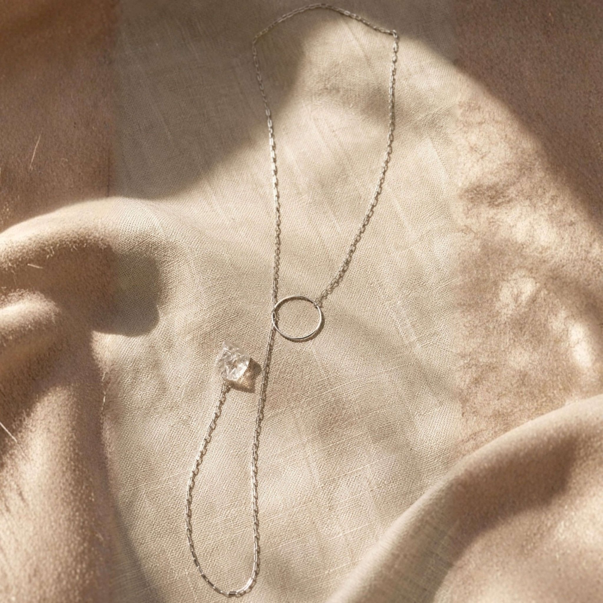 Raw Stone Lariat Necklace