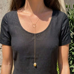 Raw Stone Lariat Necklace