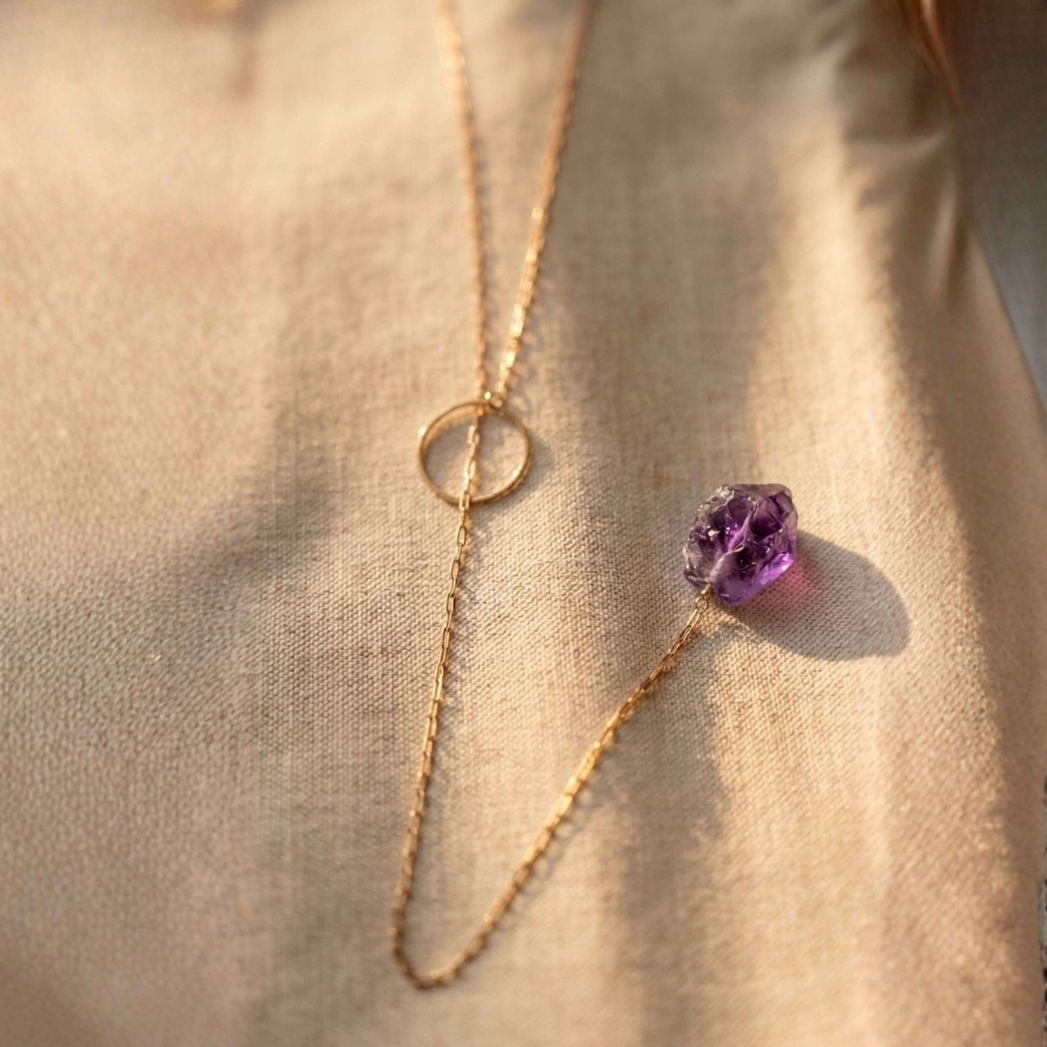 Raw Stone Lariat Necklace
