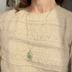 Sculpted Stone Necklace – Green Quartz