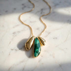 Sculptural Drop Necklace – Brazilian Emerald (24")