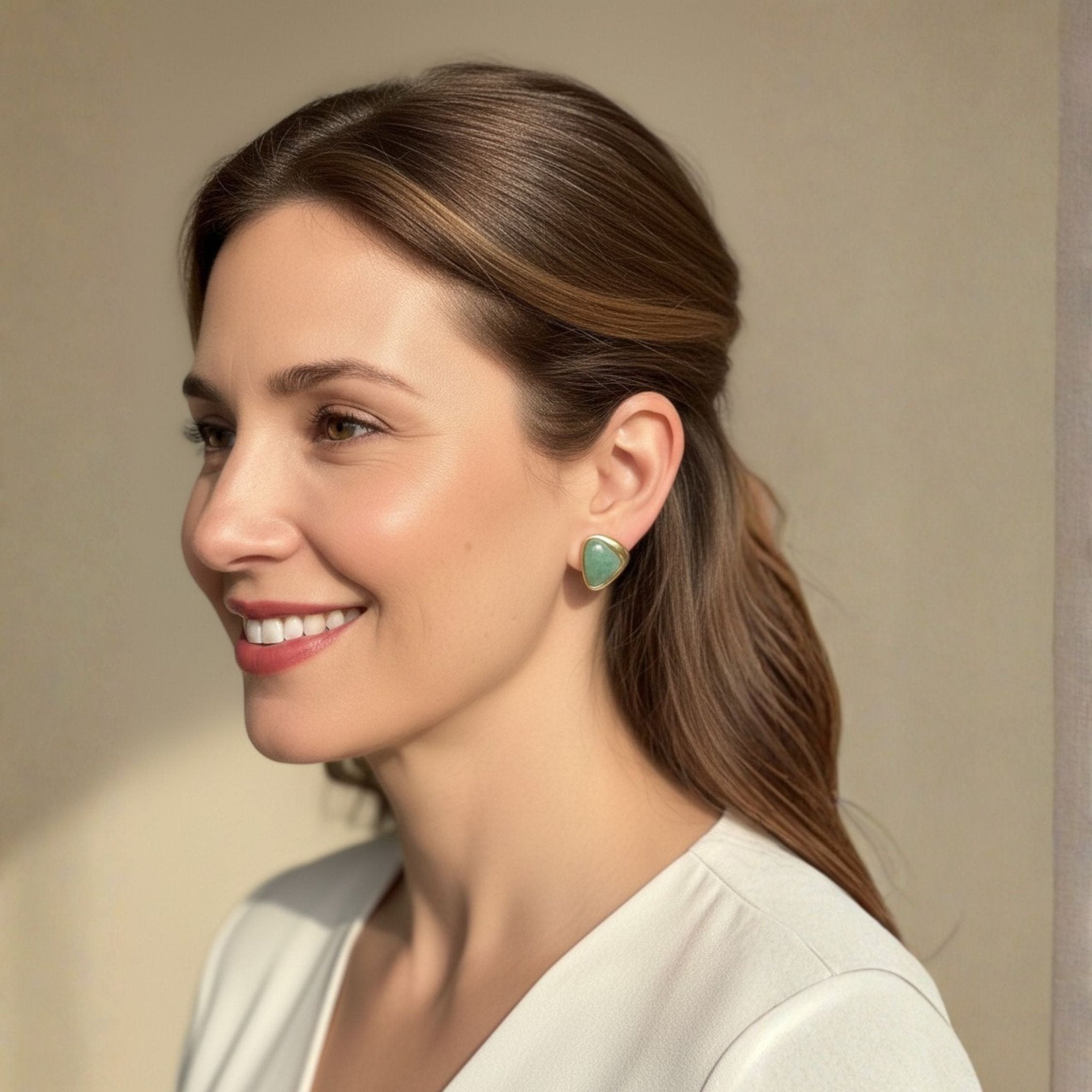 The Balance Studs - Green Quartz