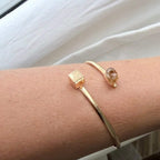 The Cube & Crystal Bracelet - Citrine