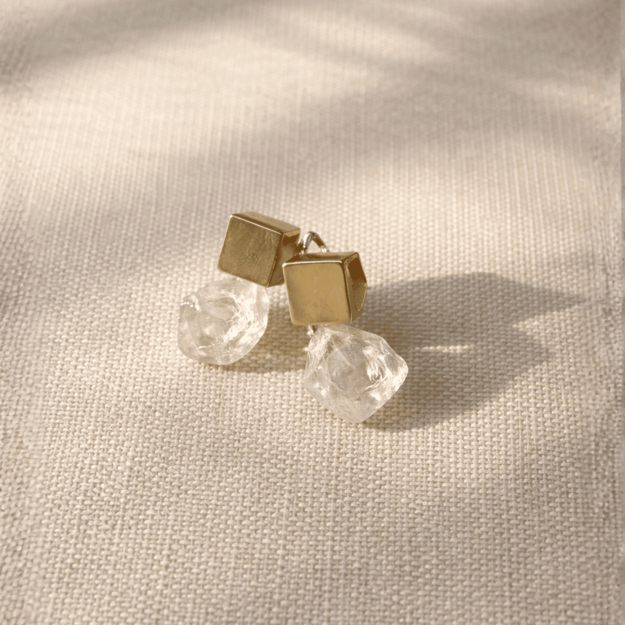 The Cube & Crystal Earrings