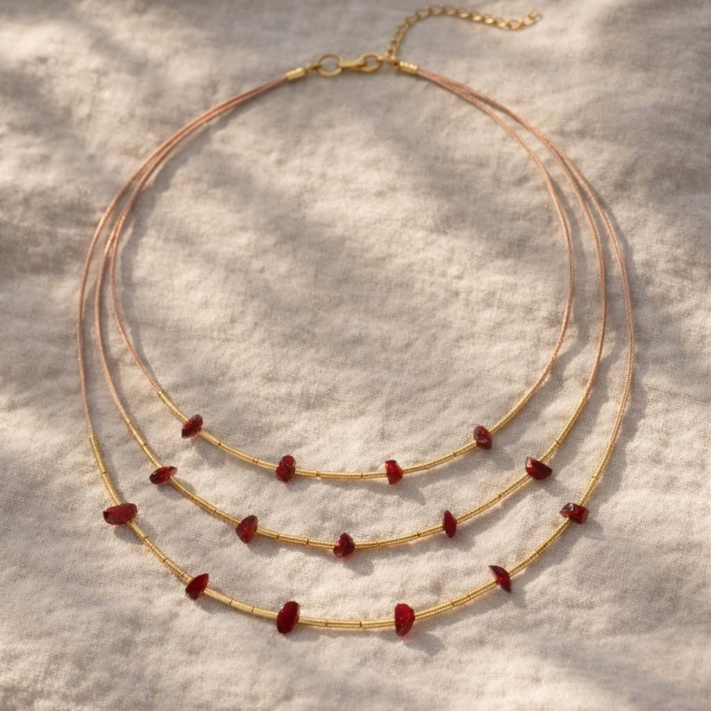 The Earth’s Embrace Layered Necklace – Red Coral