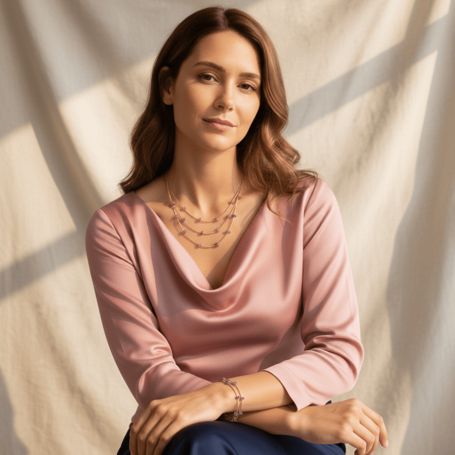 The Earth's Embrace Set | Layered Gemstone Necklace & Bracelet