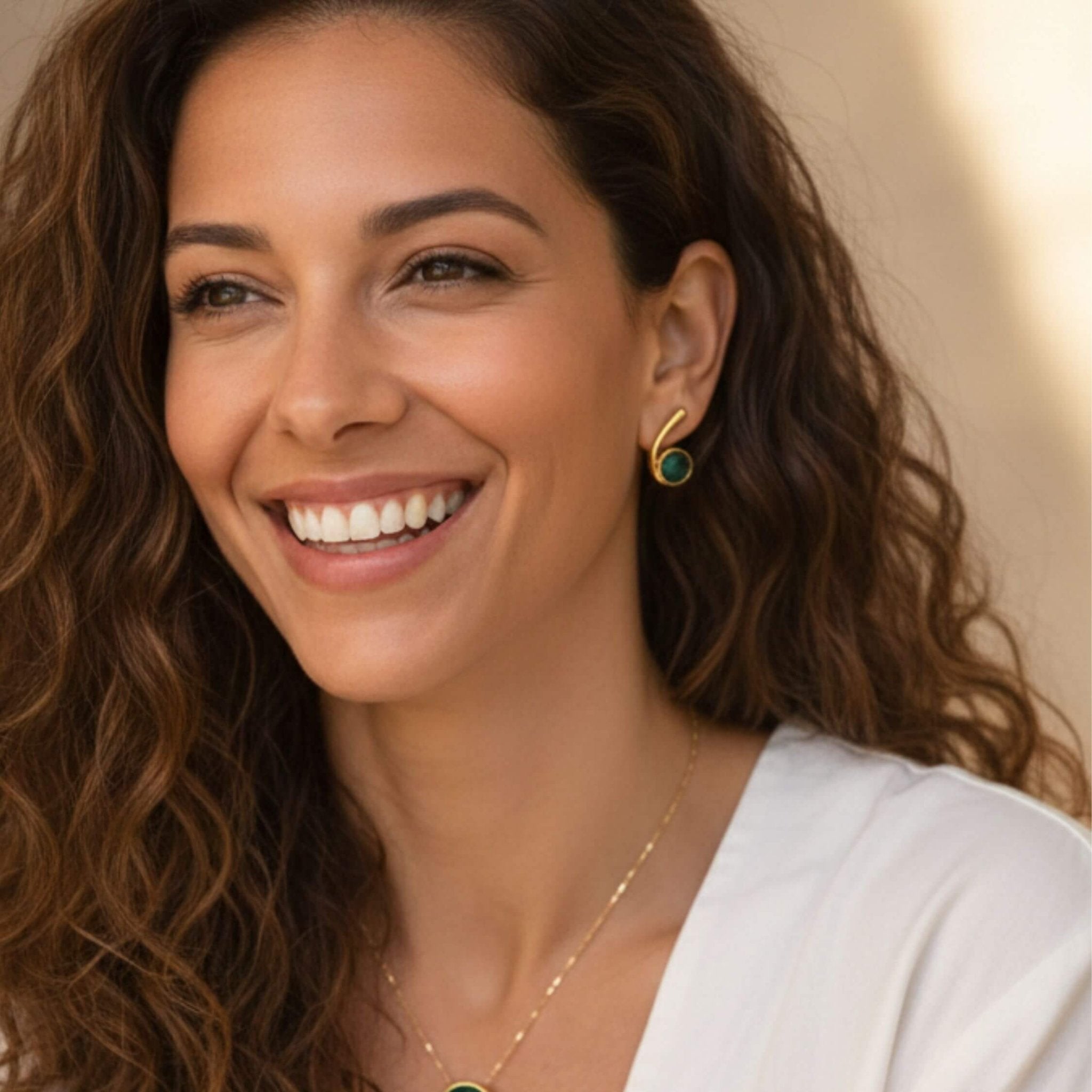 The Emerald Flow Studs