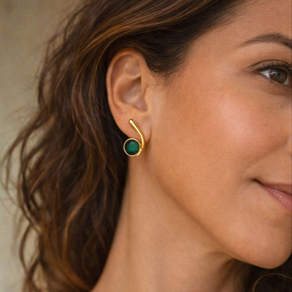 The Emerald Flow Studs