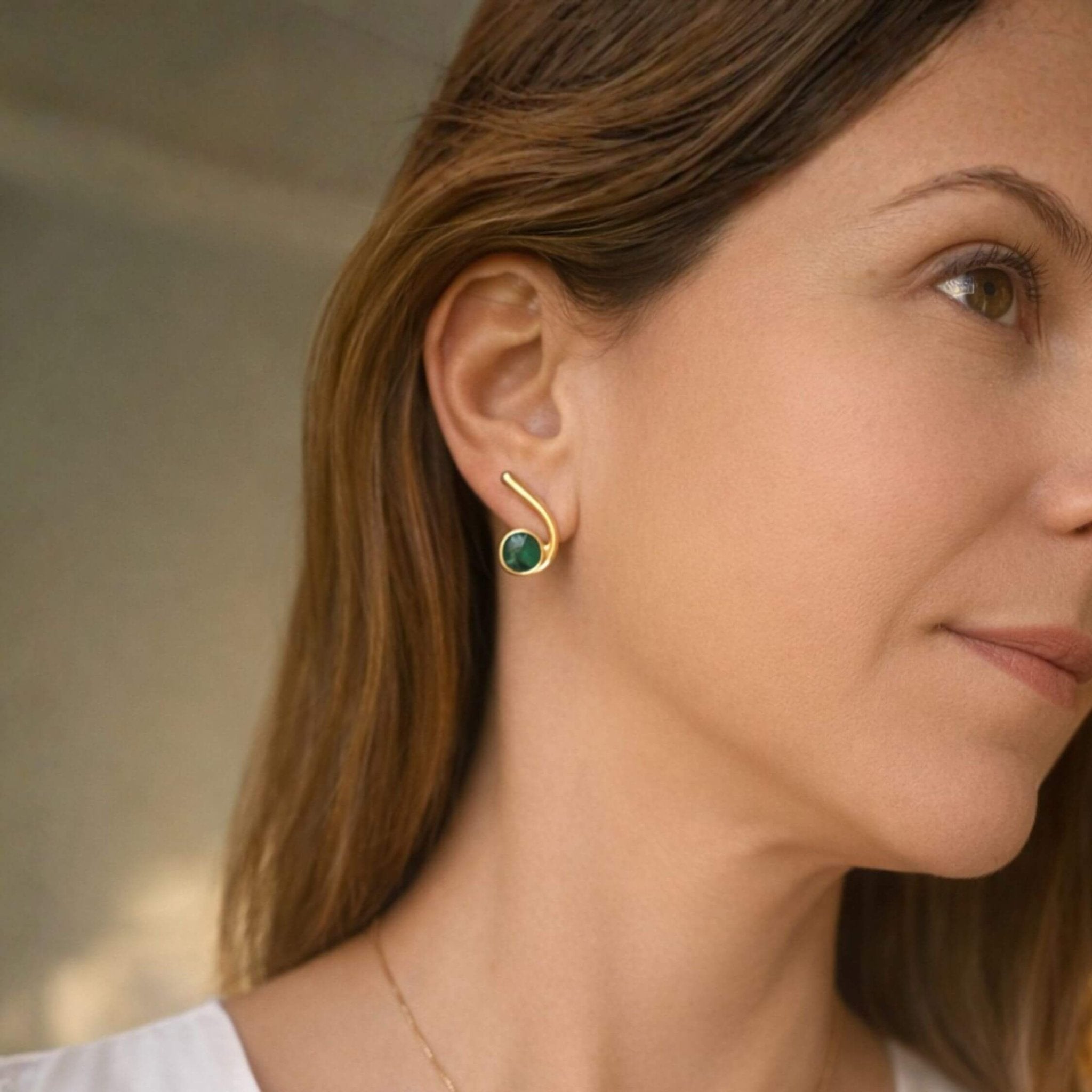 The Emerald Flow Studs