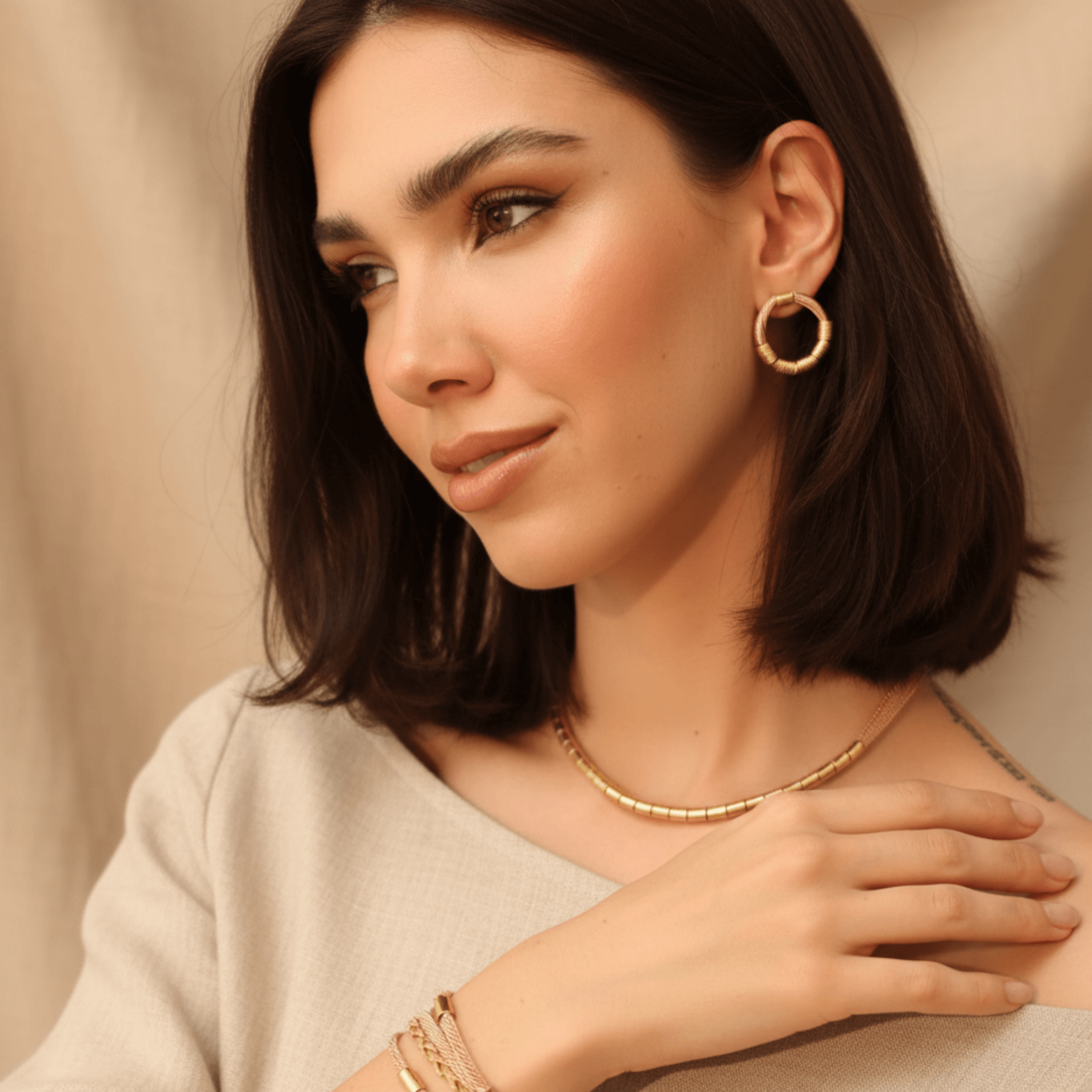 The Gilded Fiber Front - Facing Hoops