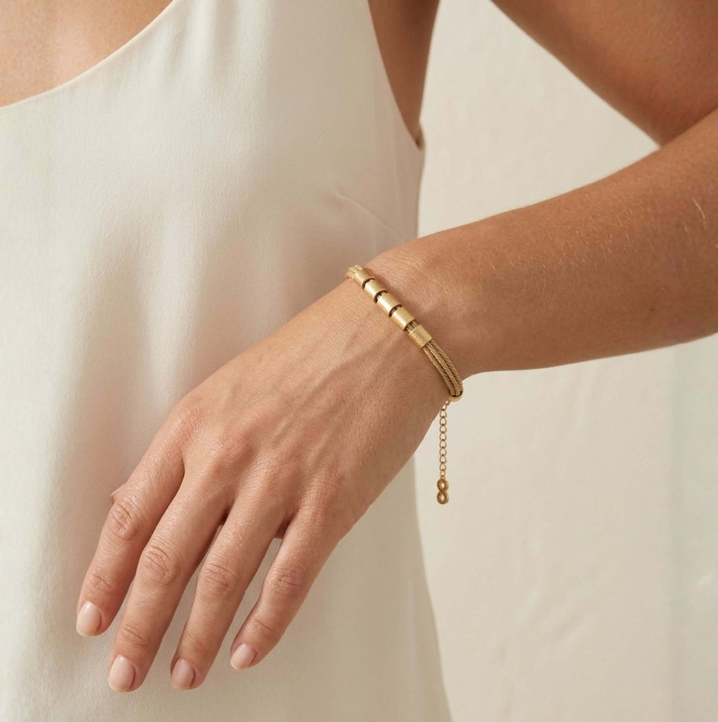 The Gilded Fiber Multi-Strand Bracelet