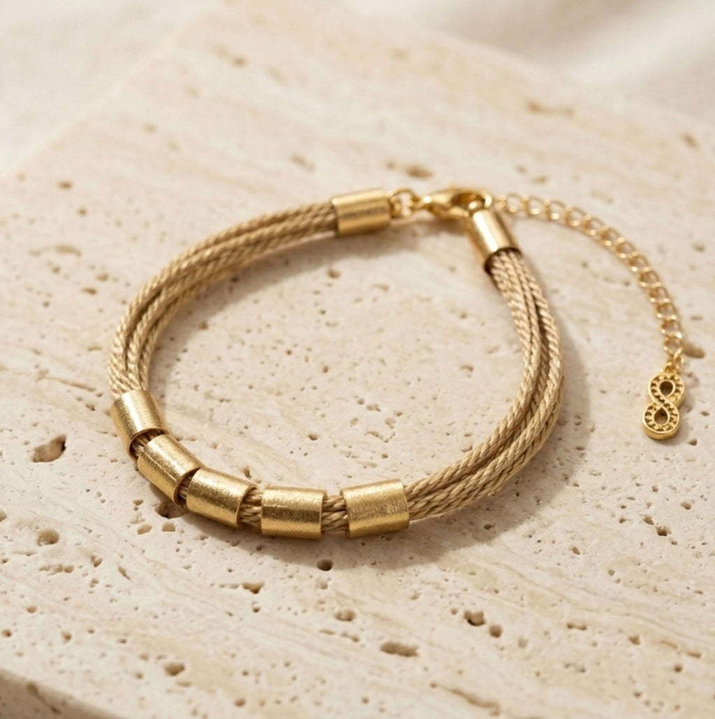 The Gilded Fiber Multi-Strand Bracelet