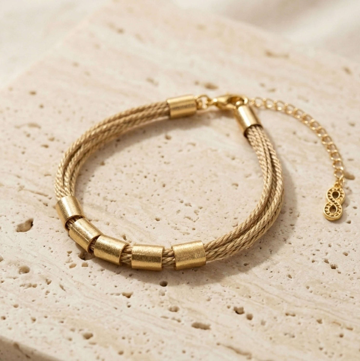The Gilded Fiber Multi-Strand Bracelet