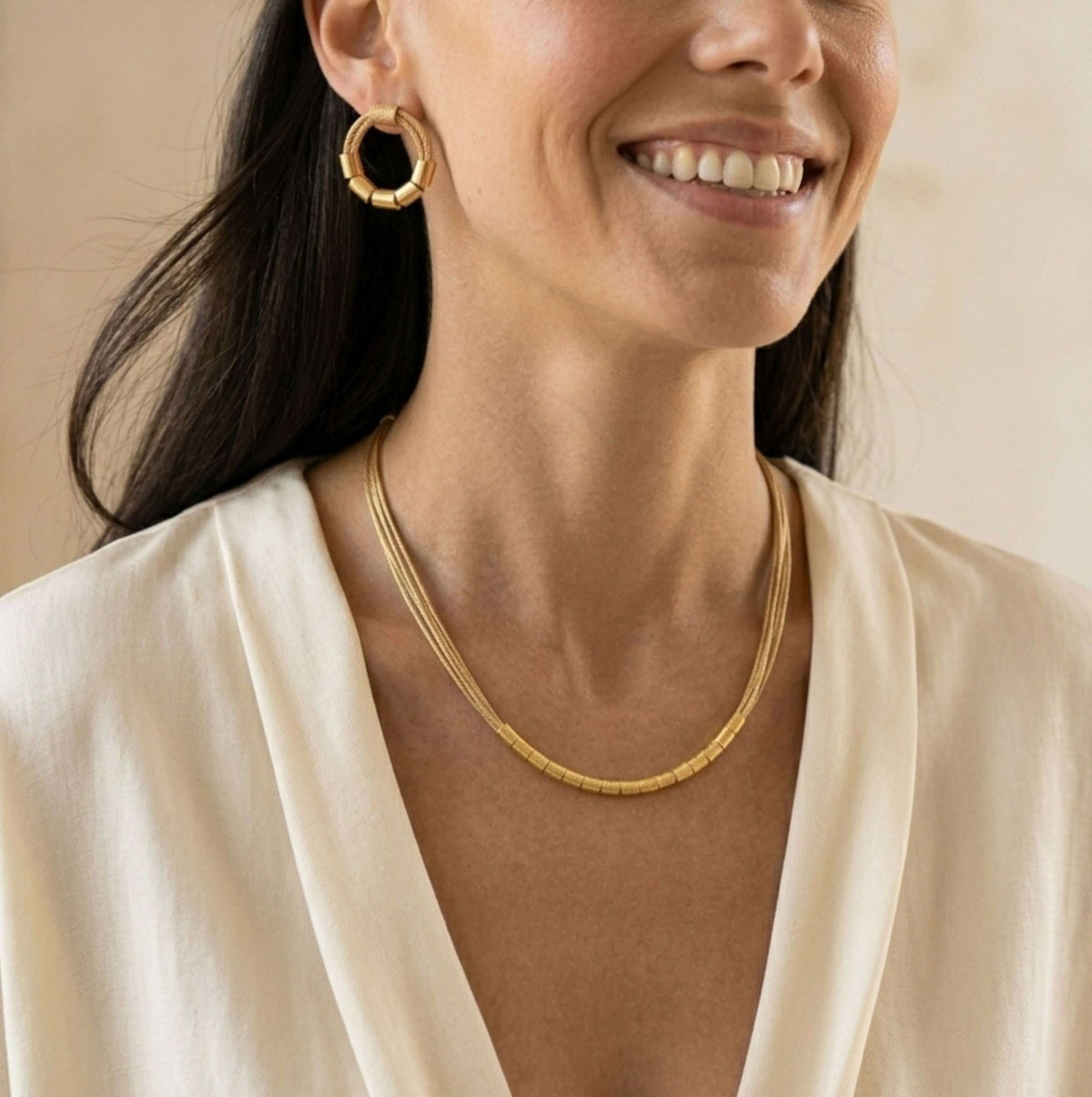 The Gilded Fiber Multi-Strand Necklace
