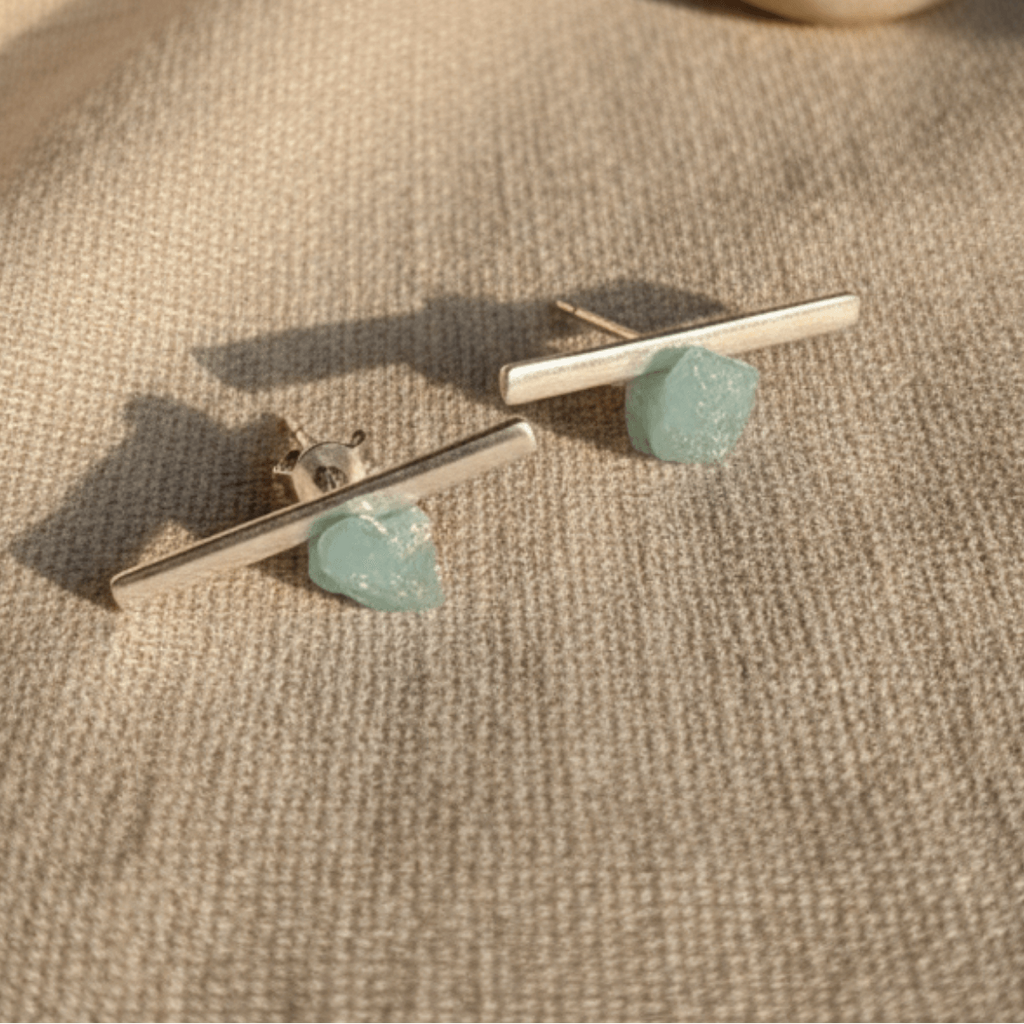 The Modern Raw Gemstone Stick Earrings | Minimalist Natural Stone Jewelry