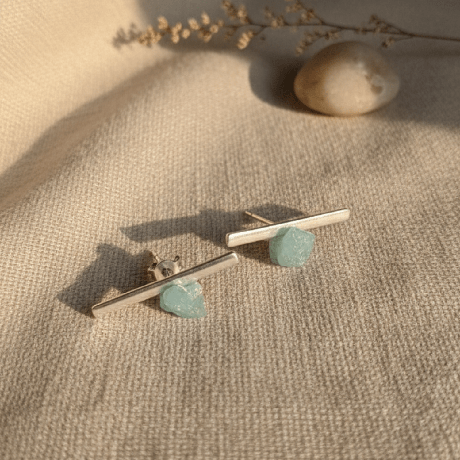 The Modern Raw Gemstone Stick Earrings | Minimalist Natural Stone Jewelry