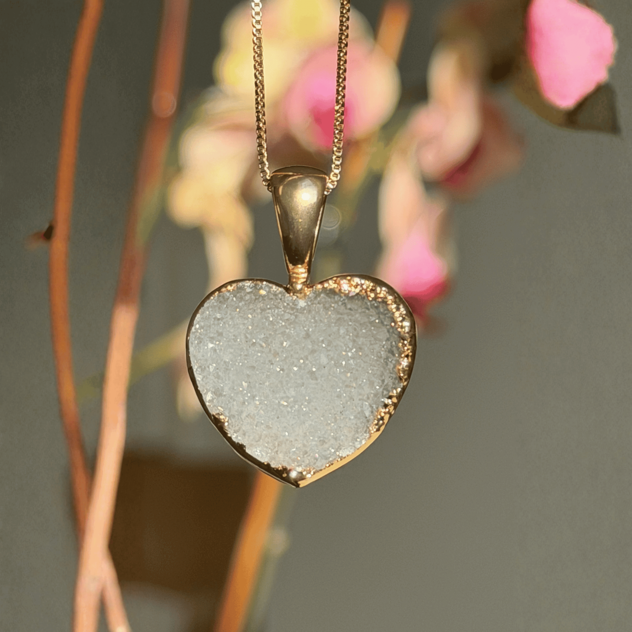 The Sacred Heart Geode – Heart Necklace Collection