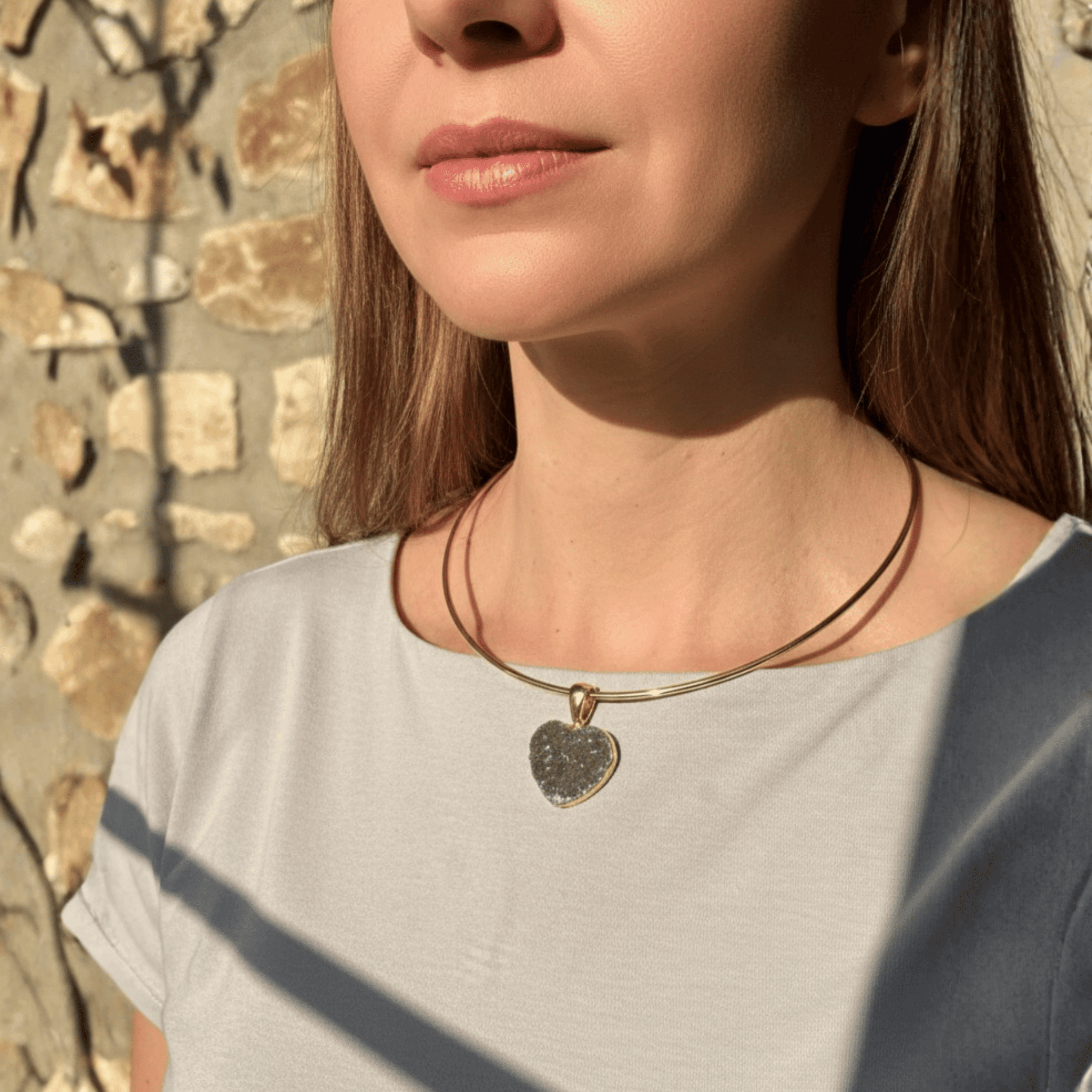The Sacred Heart Geode – Heart Necklace Collection