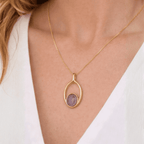 The Serene Aura Necklace – Polished Amethyst & Gold