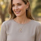 The Serene Aura Stud Earrings – Polished Amethyst & Gold