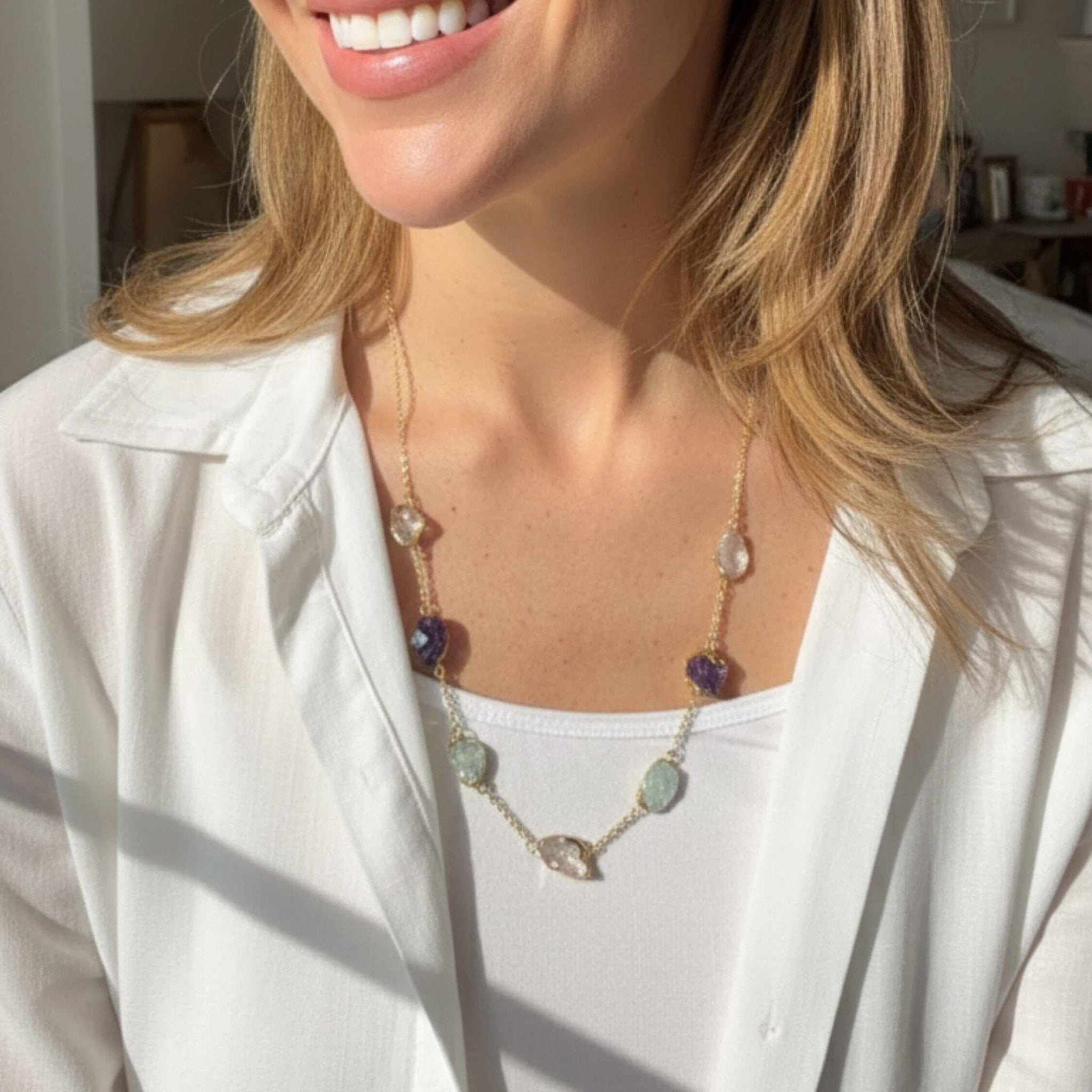 The Synergy Talisman – Multi - Gemstone Raw Necklace